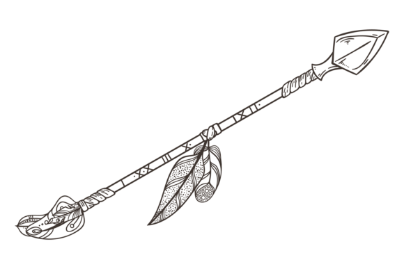Arrow with Decorative Feathers: Graphics for Creative Design