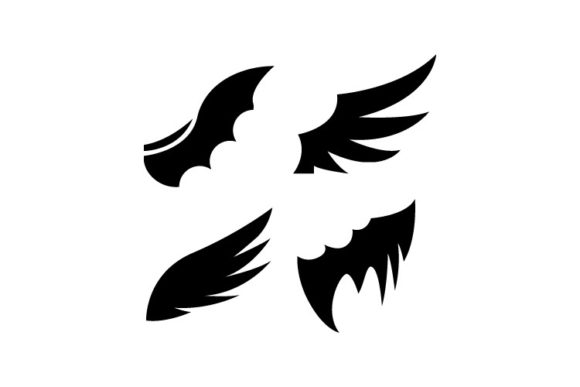 Black Decorative Wing Design Graphics