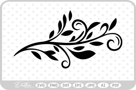 Botanical Decorative Swirl SVG PNG DXF