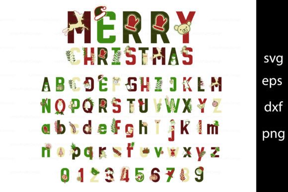 Christmas Alphabet Decorative Letter Svg Graphics