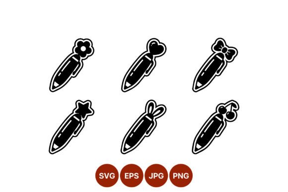 Cute Decorative Pens Vector Art for Graphics and Illustrations