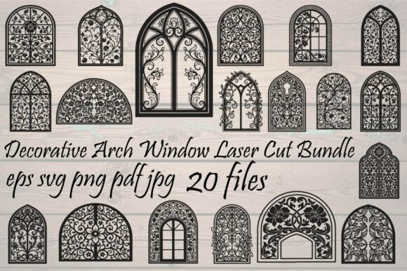 Decorative Arch Window Bundle: Graphics and Illustrations for Editorial Design