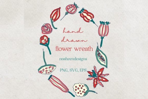 Decorative Flower Wreath Graphics