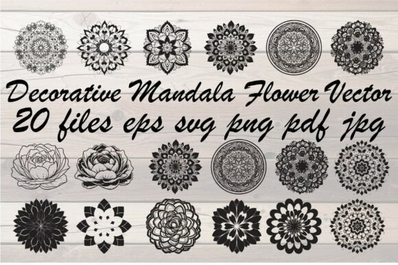 Decorative Mandala Flower Vector Bundle: Graphics & Illustrations