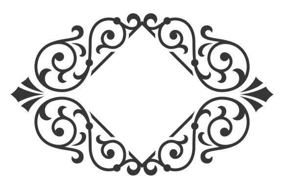 Decorative Monogram Template. Heraldic V