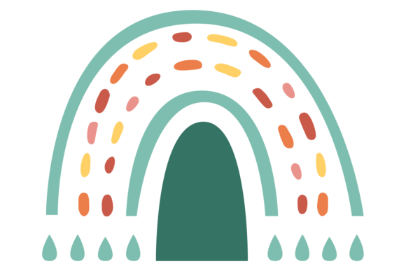Decorative Rainbow Symbol. Cute Childish Graphics