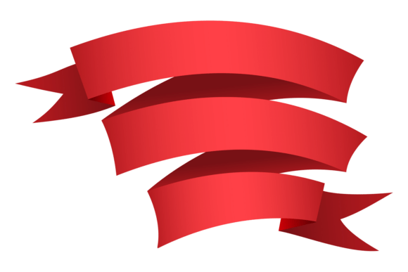 Decorative Red Ribbon Banner Template. V Graphics