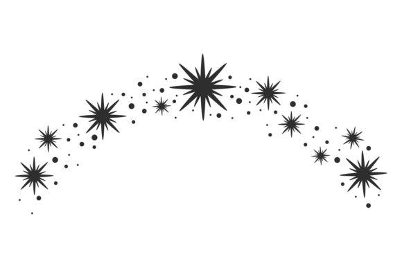 Decorative Stardust Curve. Shiny Star Bl