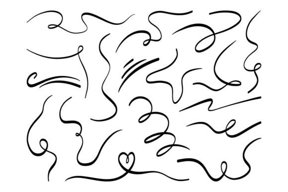 Decorative Swirl Doodle Line Set Pack