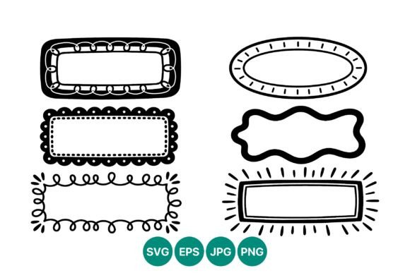 Hand Drawn Decorative Frame Vector Set