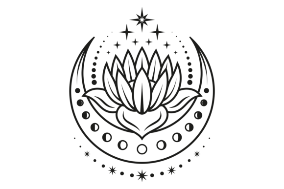 Occult Flower Symbol. Decorative Graphics