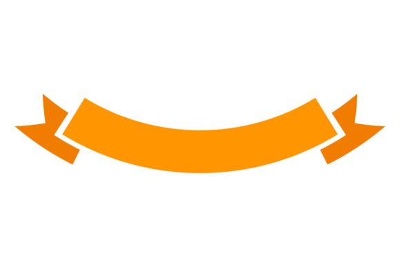Orange Ribbon Flag Graphics & Illustrations