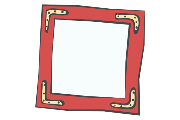 Red Photo Frame Doodle. Decorative Album